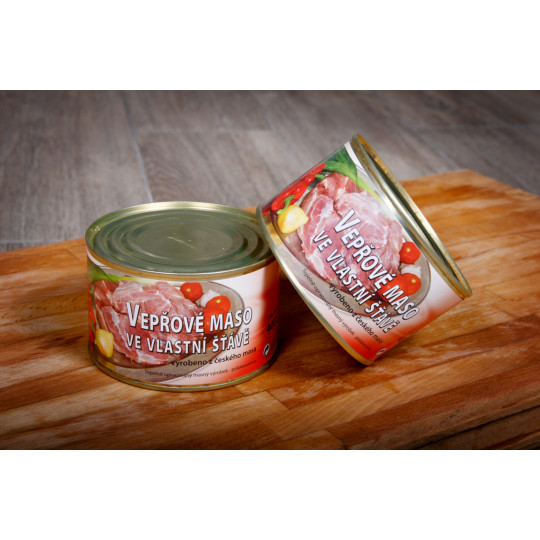 Vepřové maso ve vlastní šťávě 400 g | Řeznictví Antonín Matek
